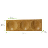 PATONG Bamboo Three Compartment Dish 0.25oz L:7.1in W:2.4in H:0.4in Compartment: D:1.9in - 12 pcs PATONG Bamboo Three Compartment Dish 0.25oz L:7.1in W:2.4in H:0.4in Compartment: D:1.9in - 12 pcs